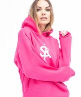 Sofa Killer warm pink women hoodie with white SK logo