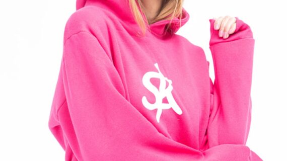 Sofa Killer warm pink women hoodie with white SK logo
