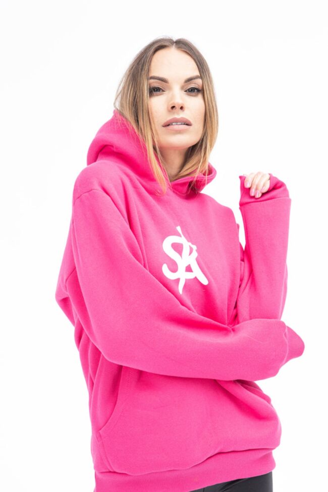 Sofa Killer warm pink women hoodie with white SK logo