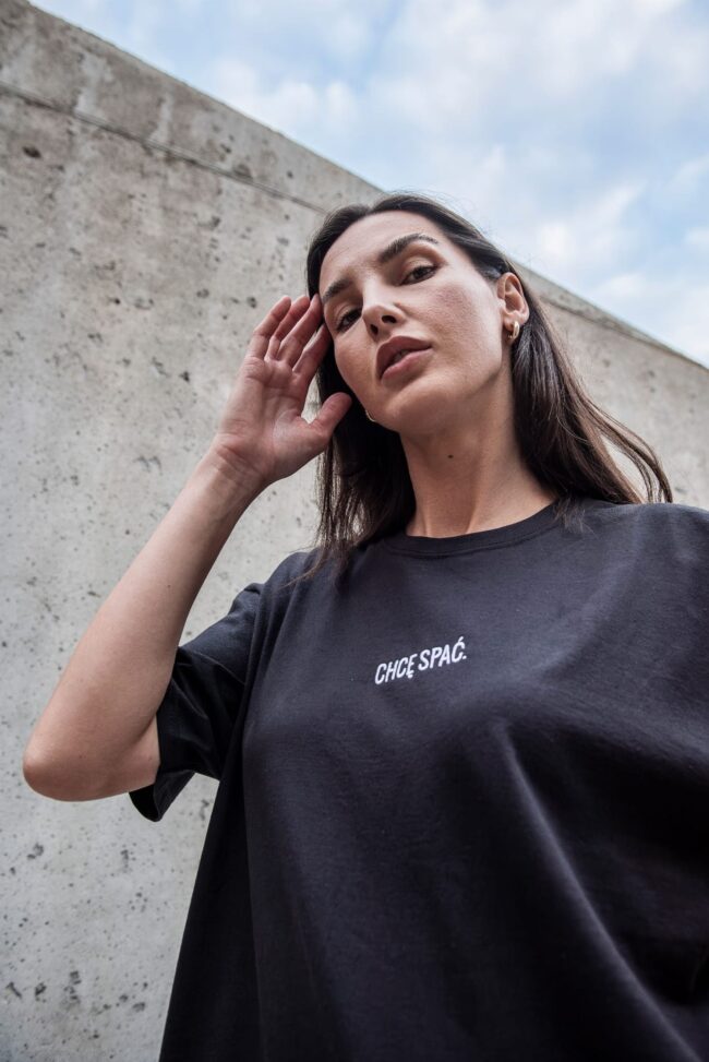 CHCĘ SPAĆ (HAFT) - T-Shirt Unisex - Czarny (XXL)